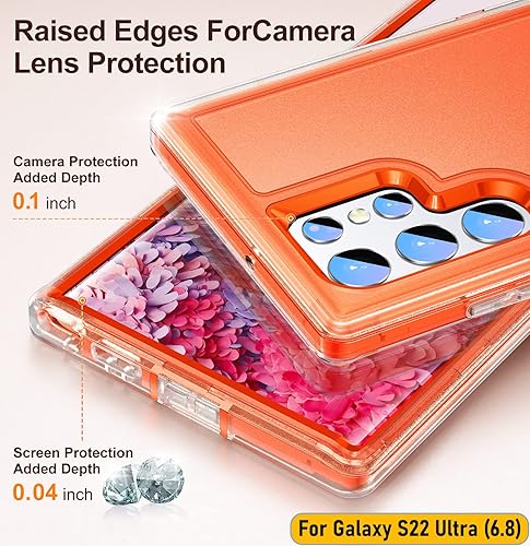 Miniatura 3 de ymxdmd La funda está especialmente diseñada para Galaxy S22 Ultra de 6.8 pulgadas, protección de cuerpo completo, resistente a los golpes, goma de