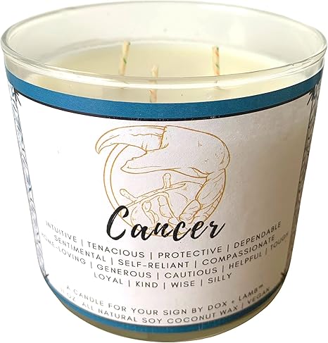 Dox+Lamb Cancer Candle, Zodiac Sign Candle, Astrology Candle, Horoscope  Candle, July Birthday Candle, Cancer Gift Box, 11oz. All Natural Soy Wax ...