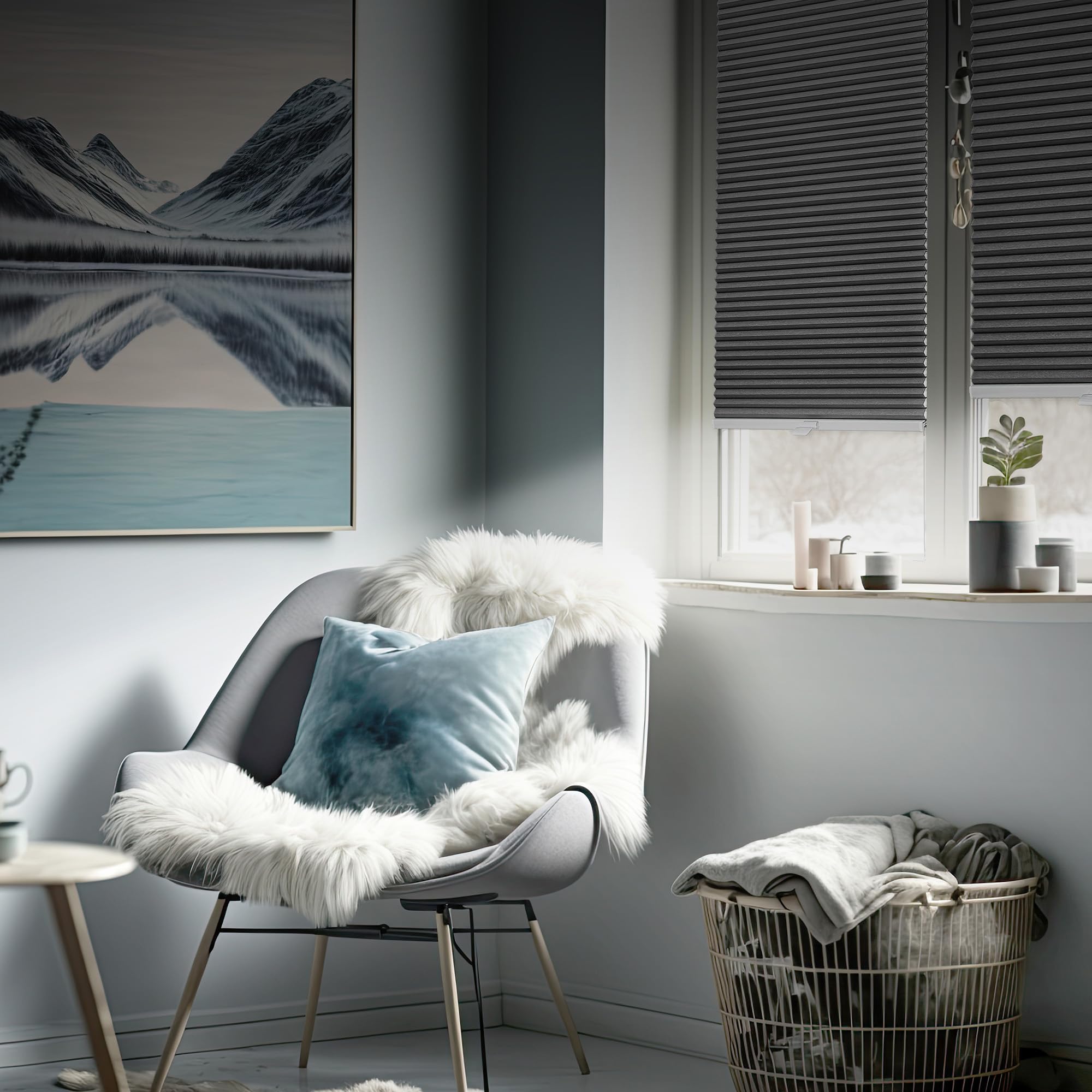 Concept Crystal® Tenda plissettata a nido d'ape PERSONALIZZATA CON FORATURA – Realizzata su misura – 6 diversi colori – Tende termiche oscuranti a nido d'ape per finestre (Altezza da 50 cm a 149 cm)
