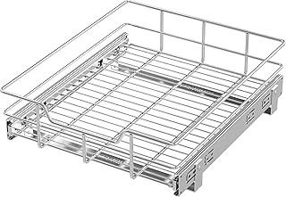 Pull Out Cabinet Organizer 15" W X 22" D, Slide Out Drawers For Kitchen Organizers and Storage, Pull Out Drawers For Cabinets Capacity Heavy Duty Caddy, Cabinet Shelves Chrome-Plated, Bathroom Pantry