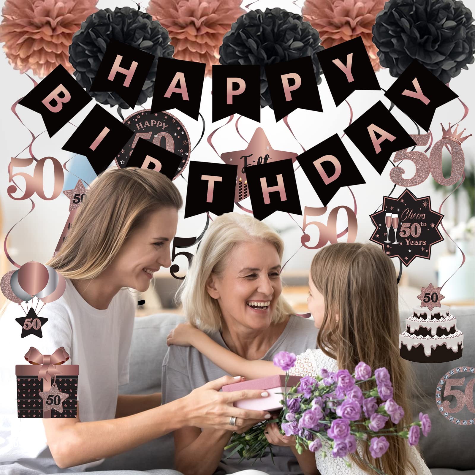 Aazon.co: Happy 45th Birthday Hanging Swirls Streas Ceiling