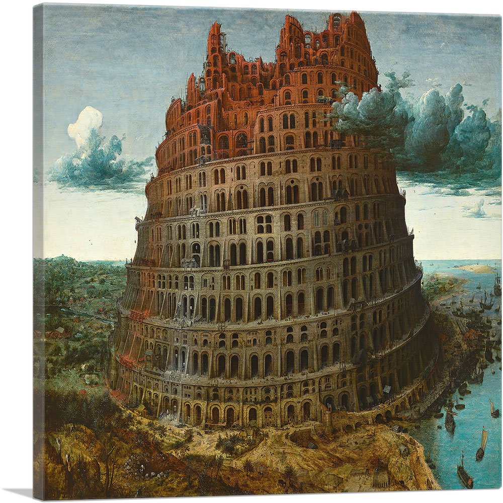 Amazon.com: ARTCANVAS The Little Tower of Babel 1563 Canvas Art Print by  Pieter Bruegel the Elder - 18" x 18" (1.50" Deep): Posters & Prints