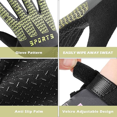 Miniatura 4 de Guantes de bicicleta para niños, toalla antideslizante de seda de hielo, cierre de velcro, transpirable, cómodo, alta elasticidad, perfecto para