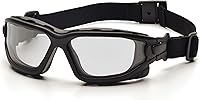 Pyramex I-Force Dual Pane Anti-Fog Safety Goggles - Black Frame, Clear Lens, All-Day Comfort & Protection