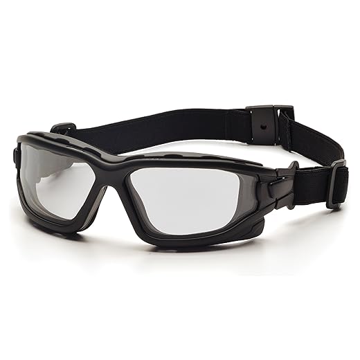 PYRAMEX I-Force Sporty Dual Pane Anti-Fog Goggle, Black Frame/Clear Anti-Fog Lens