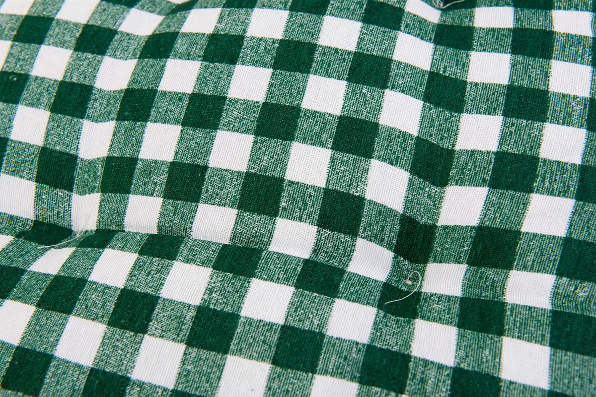CosìCasa Coprisedie Cuscini per sedie da cucina set da 6 Pezzi Made in Italy | Copri Cuscini Sedie Cucina Imbottitura Sfoderabile | Copriseduta sedie Jacquard con Lacci Fantasia Quadretti Verde