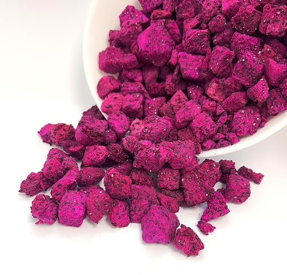 Freeze Dried Dragon Fruit Pieces 100g - Red Pitaya Chunks Premium Superfood - Natural Tropical Snack for Smoothies, Baking & Cocktail Garnish - No Added Sugar Vegan