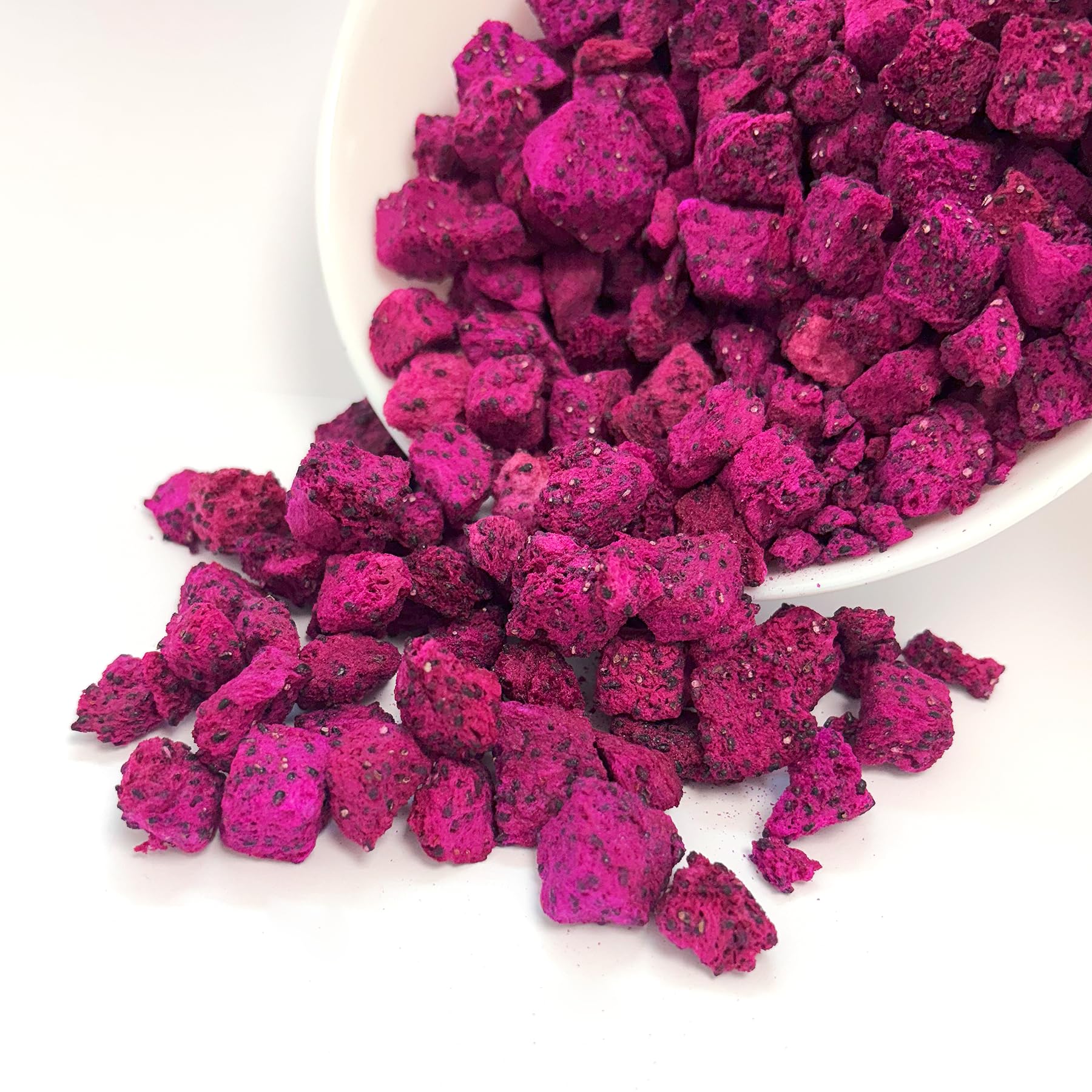 Fruta del Dragón Liofilizada en Trozos 100g - Pitaya Roja Premium - Snack Natural Tropical para Smoothies, Repostería y Cócteles - Sin Azúcar Añadido, Vegano