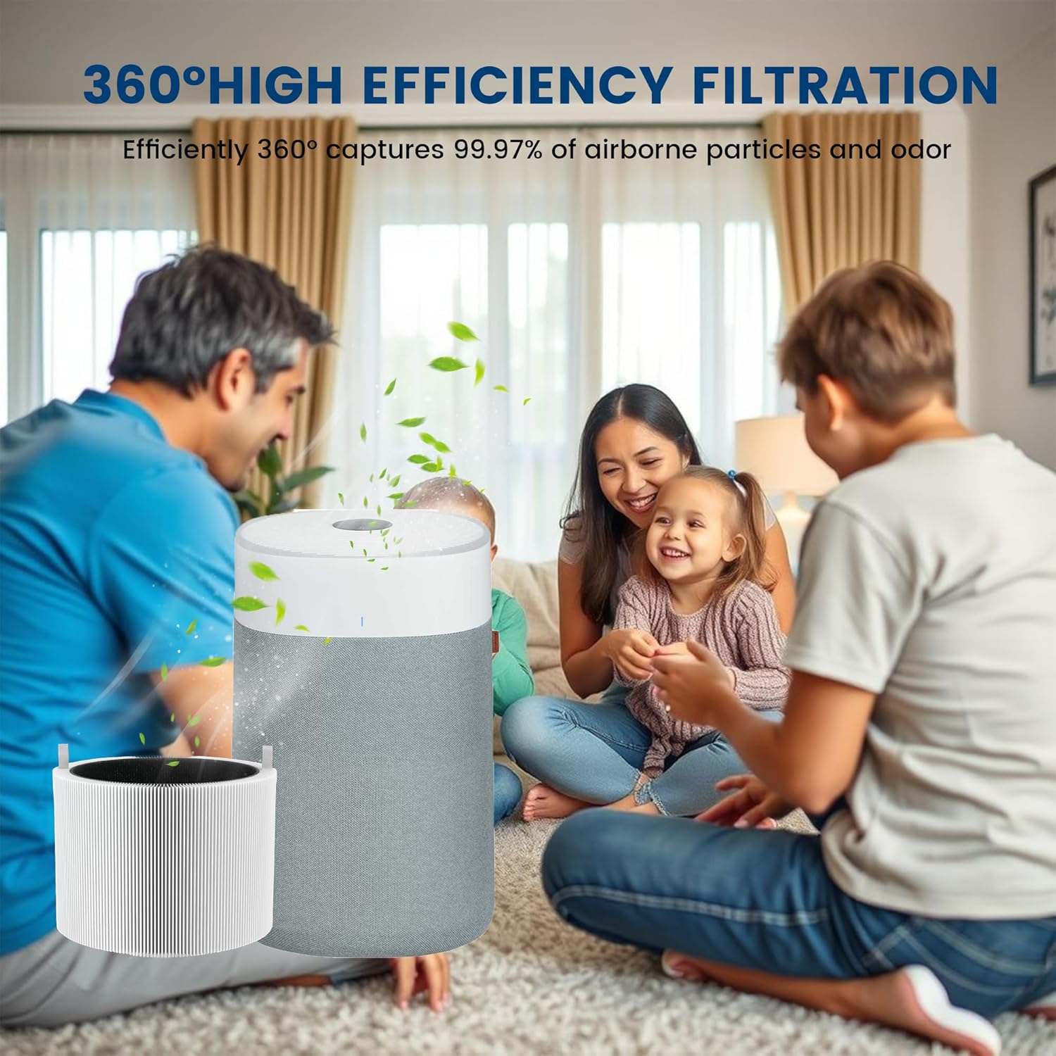 2 Pack 211i Max Replacement Filter Compatible with Blue Pure 211i Max Air Purifier, HEPA and Activated Carbon Replacement Filter for Blue Pure 211i Max, Compare to part # F2MAX