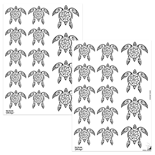 Miniatura 3 de Tatuaje temporal tortugas negro maorí tribal cuerpo arte adhesivo transferencia para brazos hombro azteca polinesio samoano hawaiano para hombres y