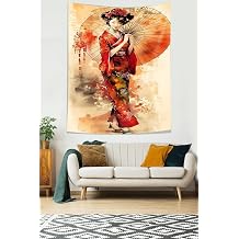 Pelangi  emsiyeli Japon K z Leke Tutmaz Kuma  Duvar  rt s  Duvar Hal s  Tapestry PNTR294, 140 x 140