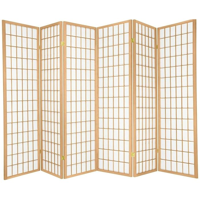 Buy 6 Panels Japanese Oriental Style Room Screen Divider Natural Color