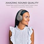 PowerLocus Casques Bluetooth sur oreille, casques sans fil avec micro, casque pliable, armes à mémoire douce & Légèreté, Micro SD/TF, FM Radio pour iPhone/Android/Tablet/PC/TV