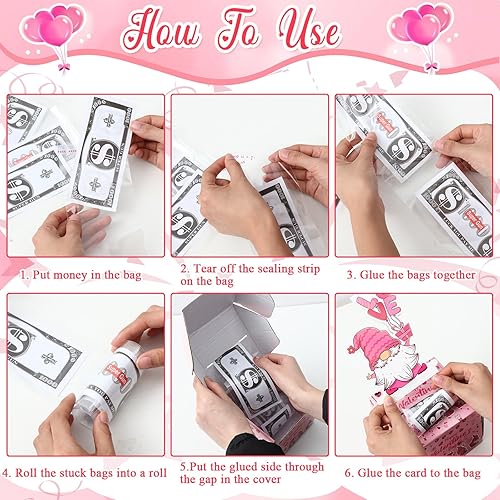 Miniatura 4 de Arrowbash Caja de dinero para el día de San Valentín para regalo en efectivo, juego de tirar, rollo de dinero, caja de regalo de bricolaje,