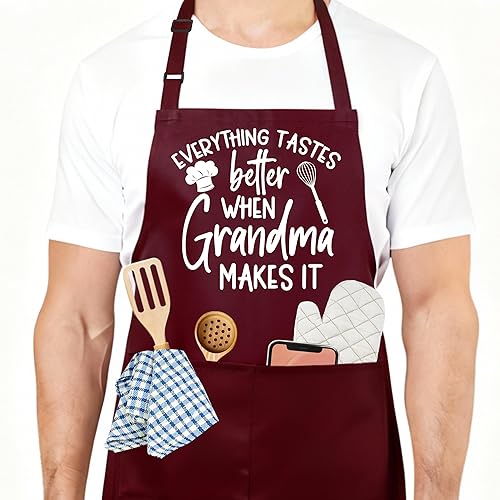 Divertido delantal de cocina para mujeres y hombres, delantal de cocina para hornear con 2 bolsillos, lindo regalo de cumpleaños, Navidad, día de la