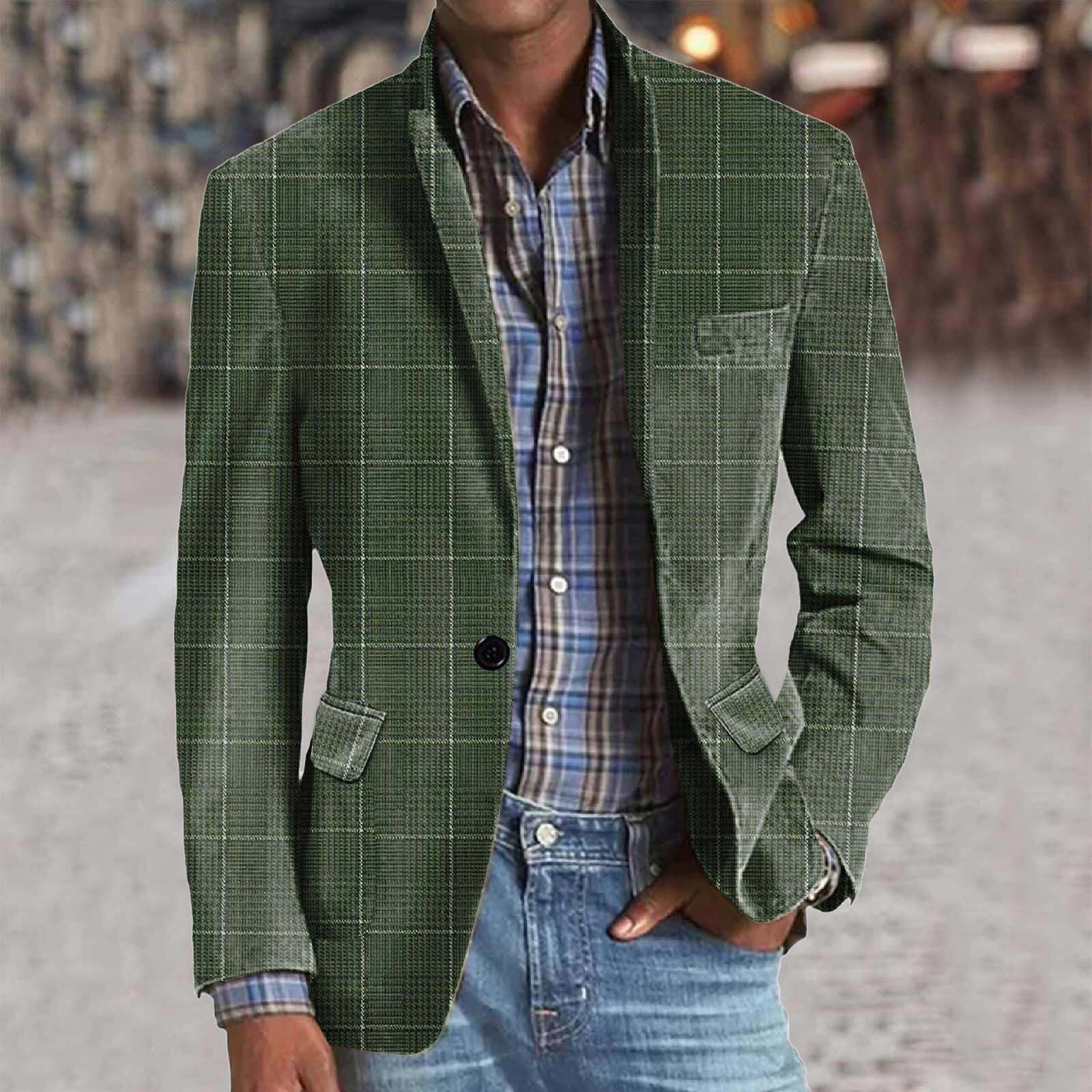 Blazer da Uomo Regular Giacca con Bottone Elegante Blazer Affare Giacche da Abito Casual Blazers con Risvolto Classico Formale Giacca Leggera Uomo Giacca da Lavoro da Uomo Formale Business Capispalla