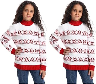 بلوفر صوف للبنات بتصميم متعدد الالوان من سيزر، متعدد الالوان، لعمر 14 سنة (عبوة من قطعتين)