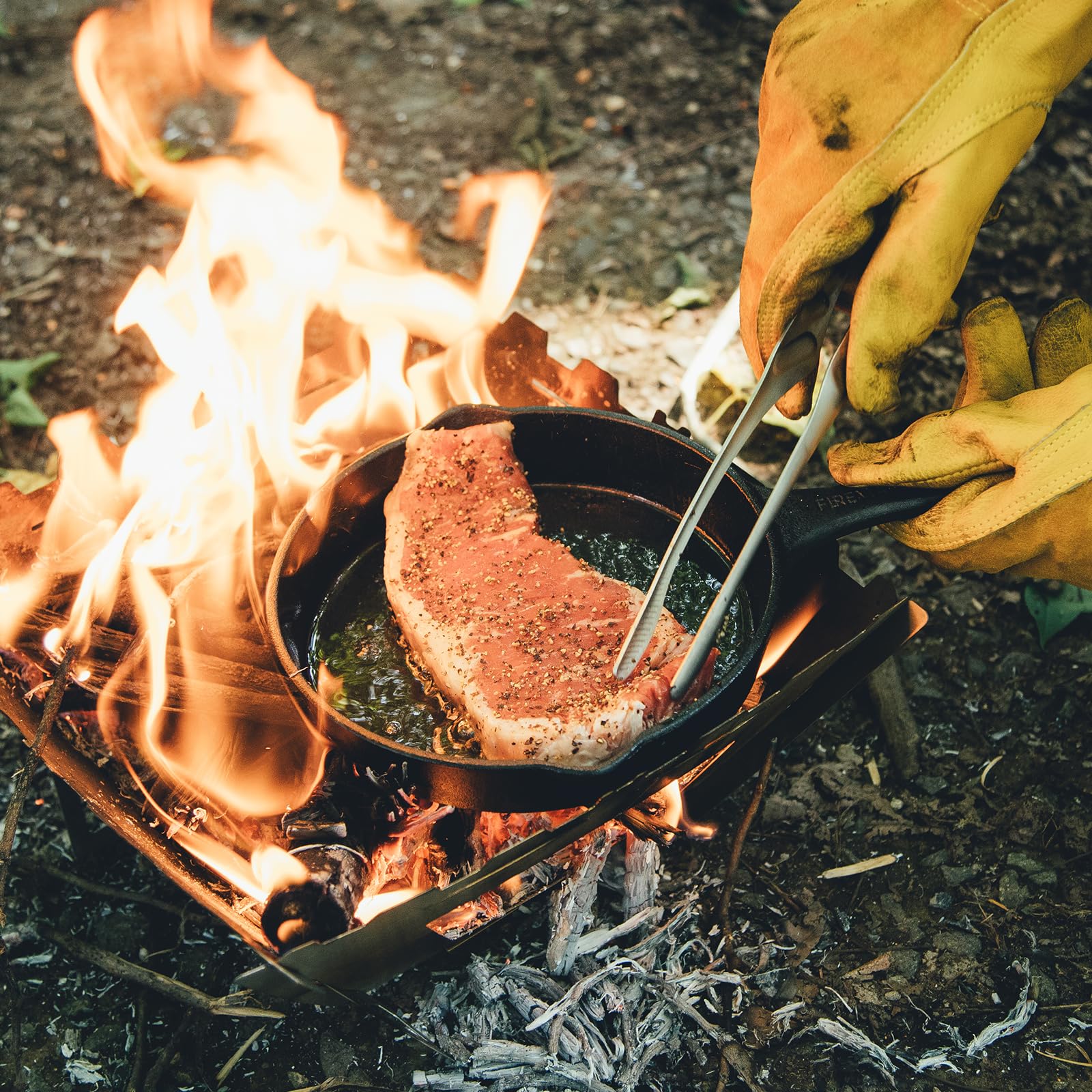 Fire-Maple Gusseisenpfanne Gusseisen Grillpfanne 16 cm (6 Zoll), Antihaft-Campingrillpfanne Bratpfanne für den Herd, Bushcraft-Camping und Hausgebrauch (600 ml)