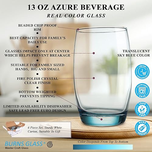 Miniatura 3 de Vasos de 13 onzas de estilo italiano, juego de 6 copas de vino sin tallo, cristalería de color transparente, para niñas, hombres, mujeres, boda,