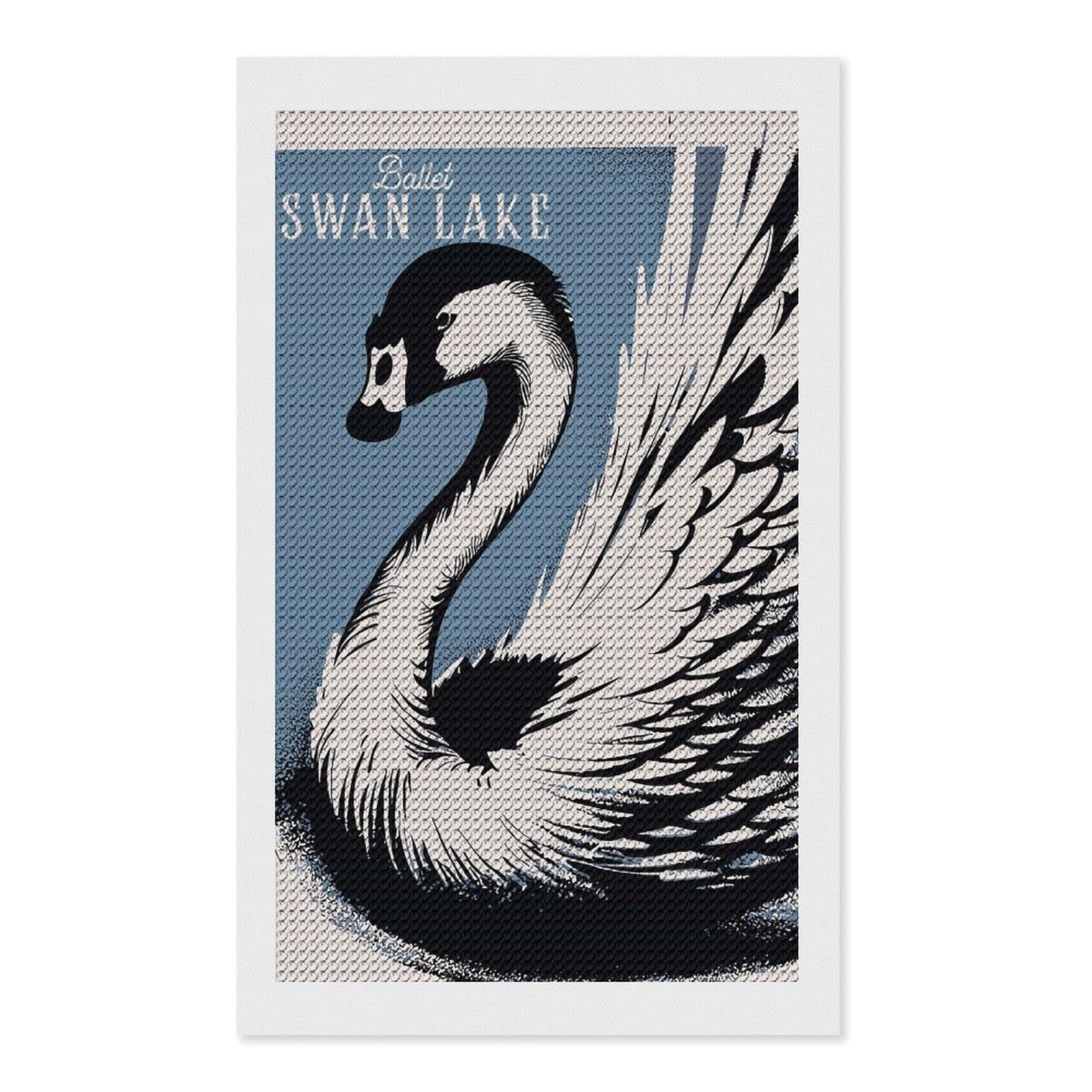 Junmoney Swan Lake Ballet (2) Diamond Painting Canvas Set 12"x20", Satisfying Creative Project, Easy to Follow Symbols, Fun Craft Experience