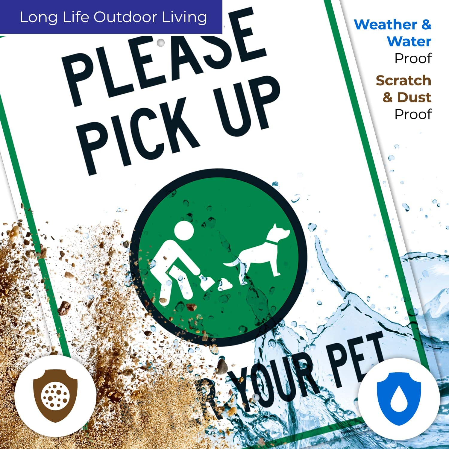 Clean Up After Your Dog Sign, Please Pick Up After Your Pet Sign, 18x24 Inches, Rust Free .063 Aluminum, Fade Resistant, Easy Mounting, Indoor/Outdoor Use, Made in USA