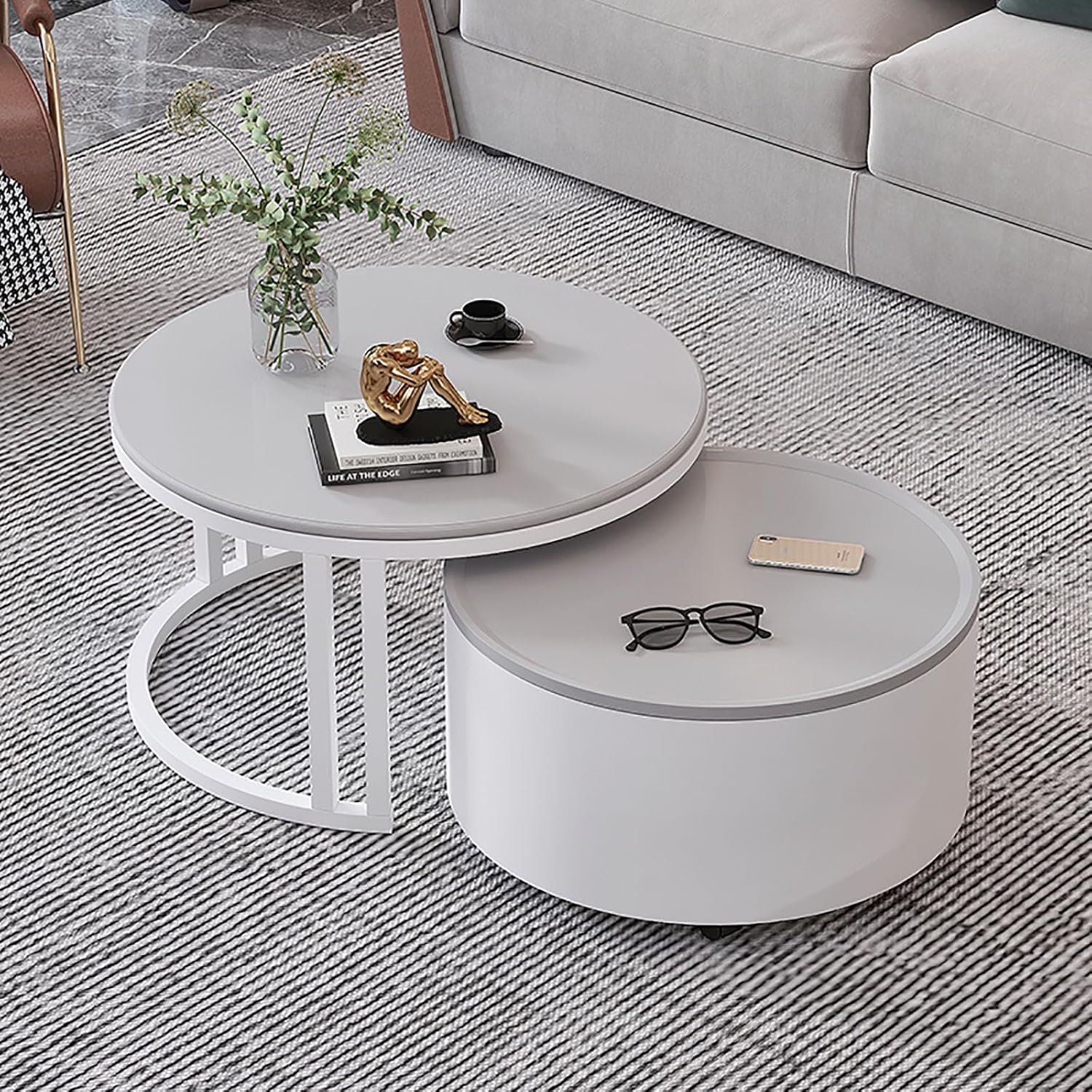Coffee Table,Round Coffee Table for Living Room, Coffee