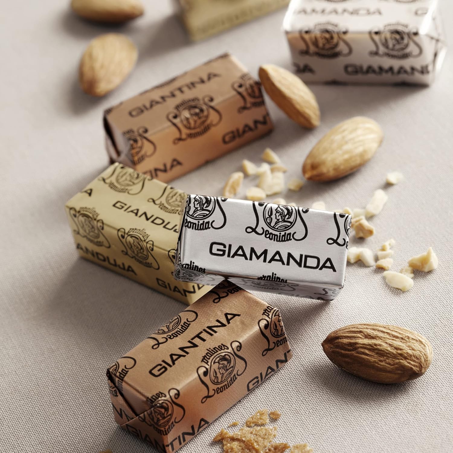 Leonidas Belgian Chocolates | Gianduja, Giantina, & Giamanda Collection | 17.6 oz 45 Individually Wrapped Chocolates in a Beautiful Gift Ballotin Box