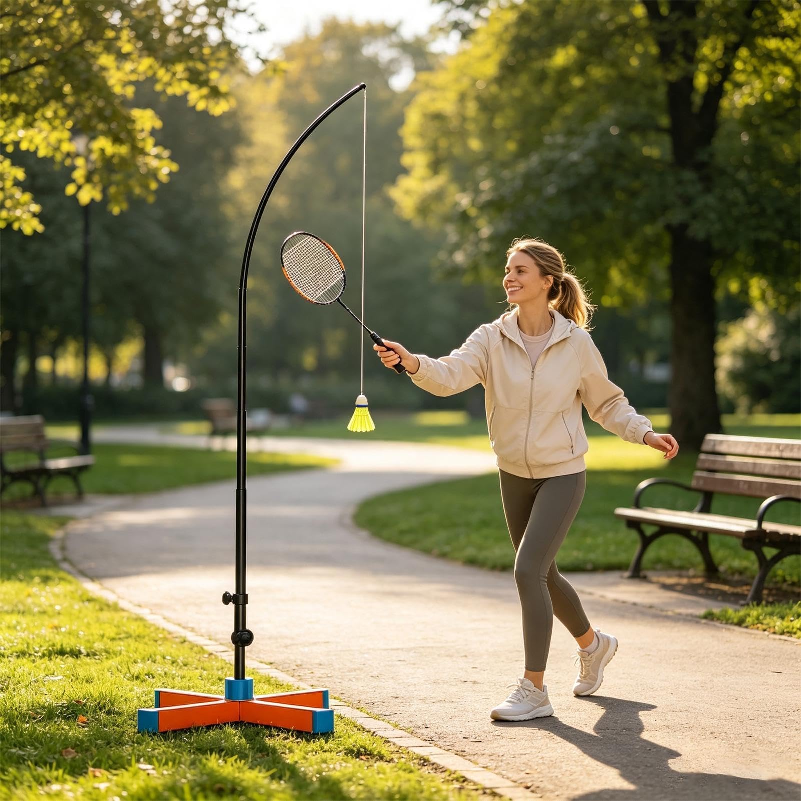 Allenatore automatico di badminton di rimbalzo pieghevole portatile auto-esercizio