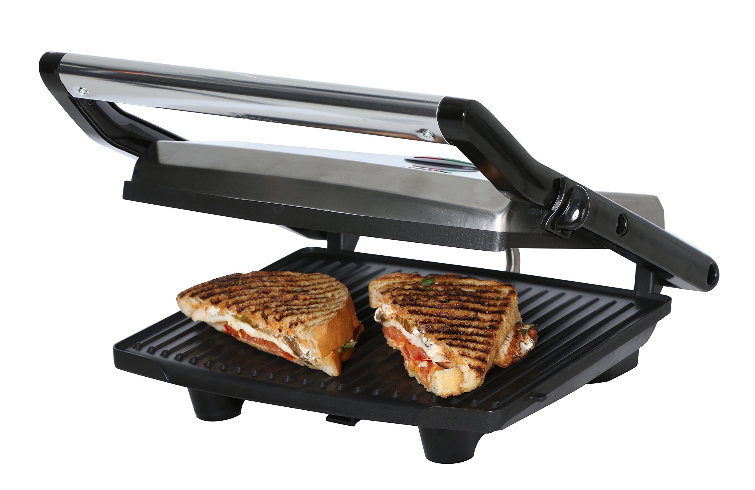 Brentwood Select TS-651 Non-Stick Panini Grill & Sandwich Maker, Stainless Steel-image-1