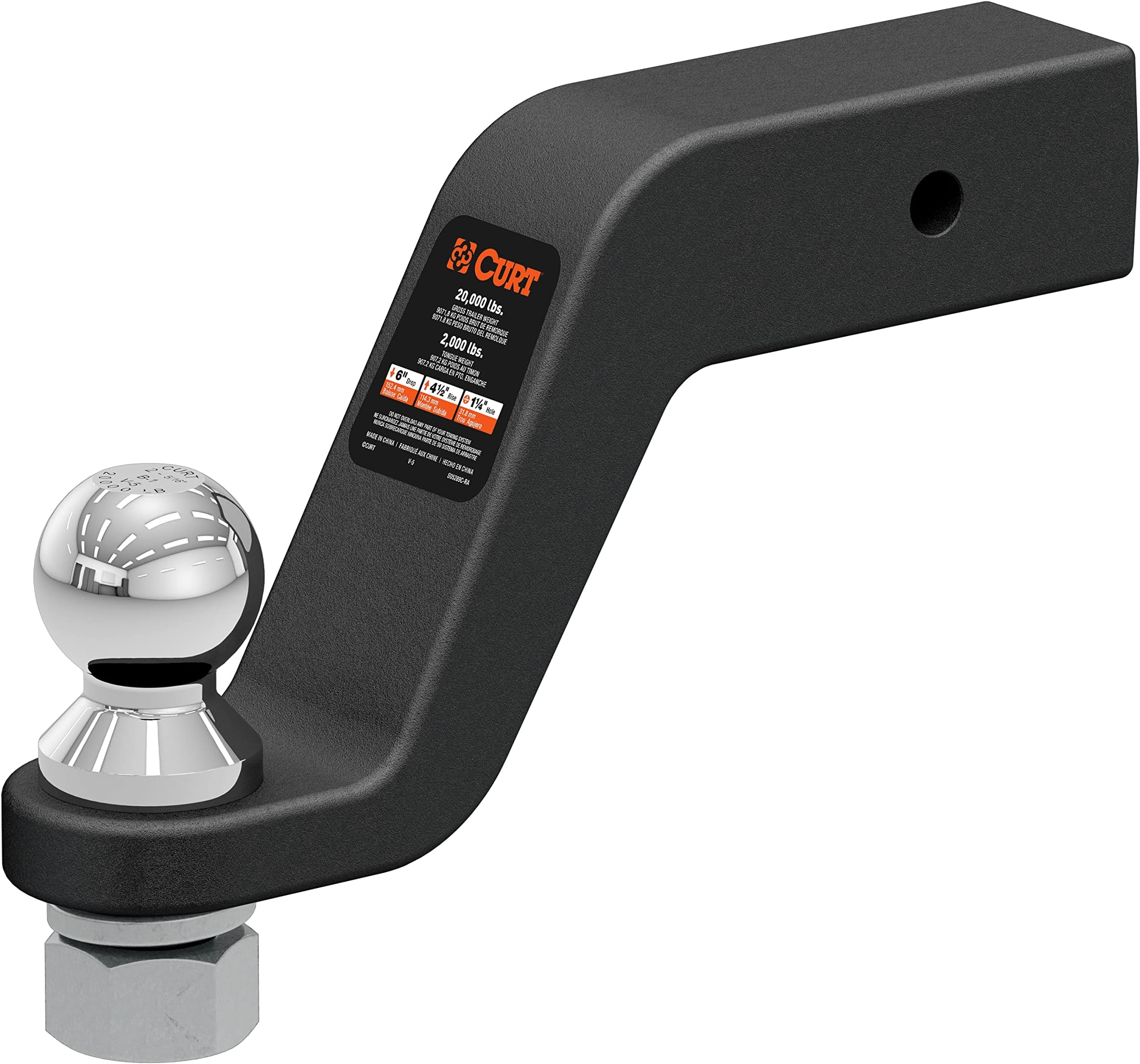 Aazon.co: CURT 45064 Lifted Truck Trailer Hitch Ount With 2-Inch Ball &ap; Pin, Fits