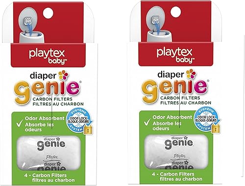Playtex Bandeja de repuesto de filtro de carbono para cubos de pañales Diaper Genie, color blanco (paquete de 2)