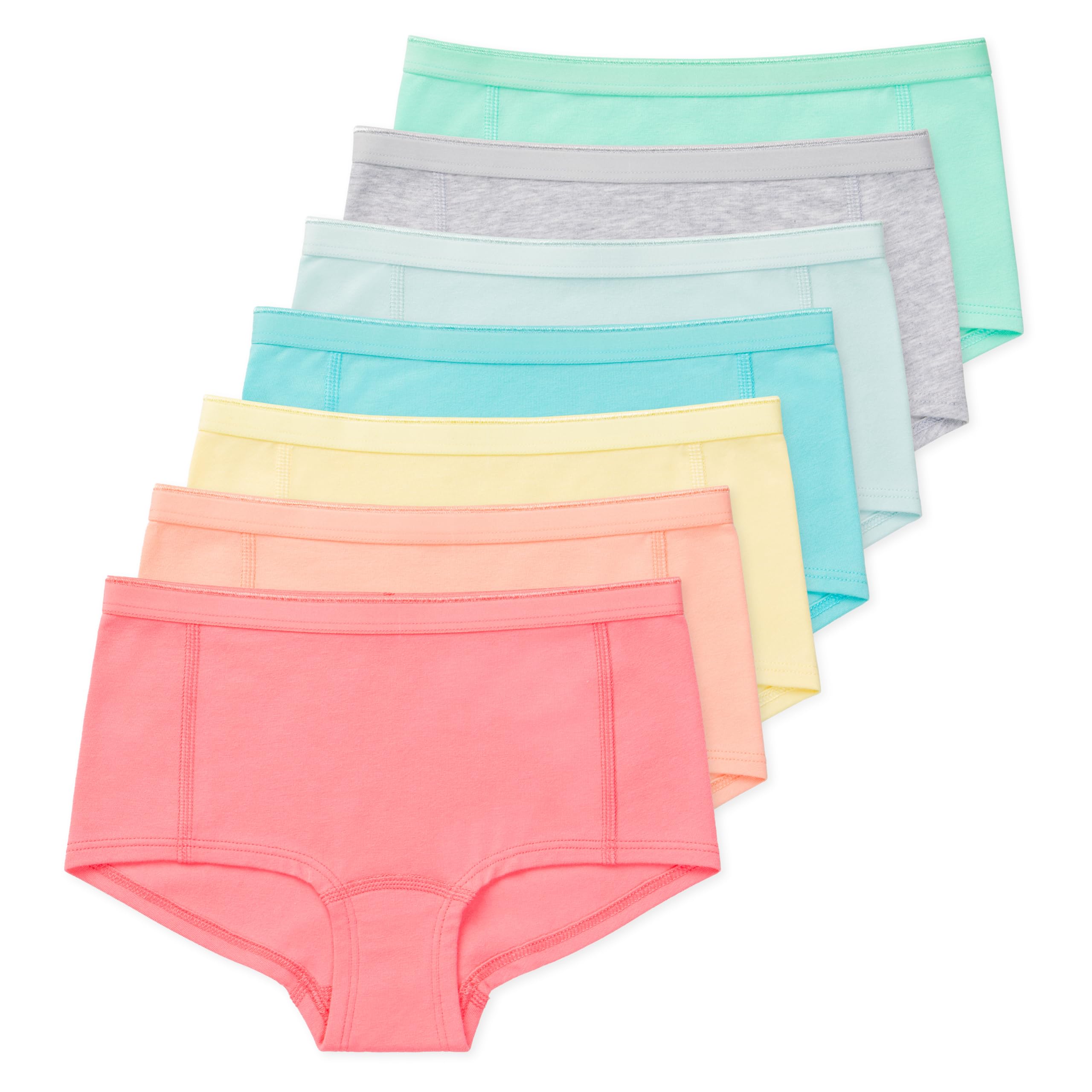 Lucky Me Jamie Girls Performance Boyshorts Underwear Tagless 7 Pack