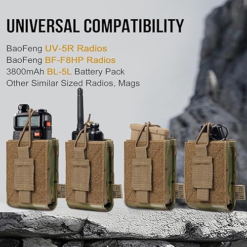 Vista 3 de OneTigris Funda para Radio BaoFeng UV-5R BF-F8HP de Nylon MOLLE para Walkie Talkie