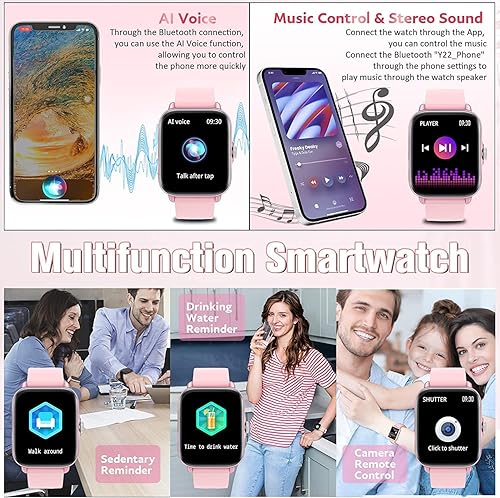 Miniatura 4 de Smart WatchFitness Watch with Blood Pressure Heart Rate Monitor 17 Bluetooth Phone WatchMakeAnswer Call with AI Voice Control IP67 Waterproof