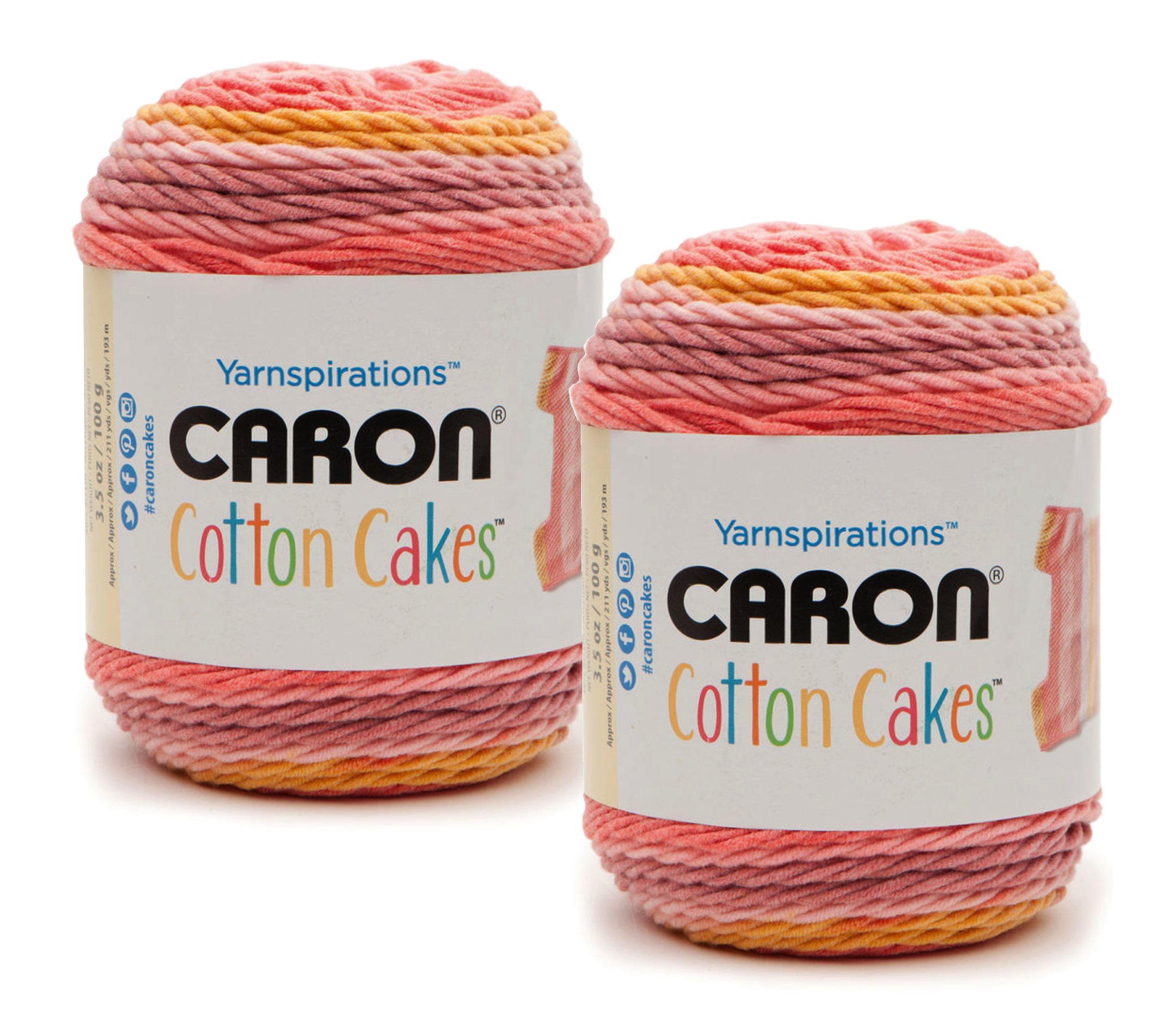 Bulk Buy: Caron Cotton Cake 2-Packs ~ 3.5 oz. Skeins (Blushing Melon #49005)