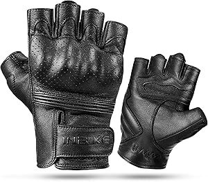INBIKE Fingerless Goatskin Leather Gloves