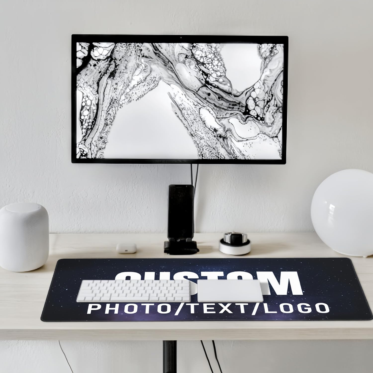 Custom Large Mouse Pad, Personalized Mouse Pad with Picture Text Logo, Non-Slip Waterproof Custom Mousepad Big Desk Mat Customized for Office Home Gaming Computer Desk (35.5" x 16")