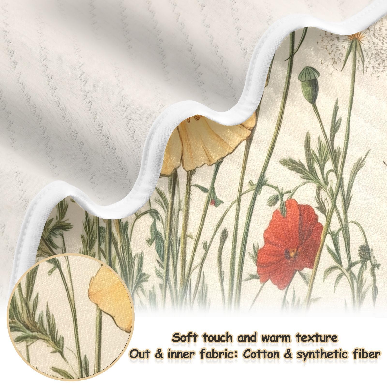 Burbuja Flowers Twigs Butterfly Baby Blanket for Boys Girls, Nursery Soft Warm Swaddling Receiving Baby Blankets, 30x40 in Toddler Blanket