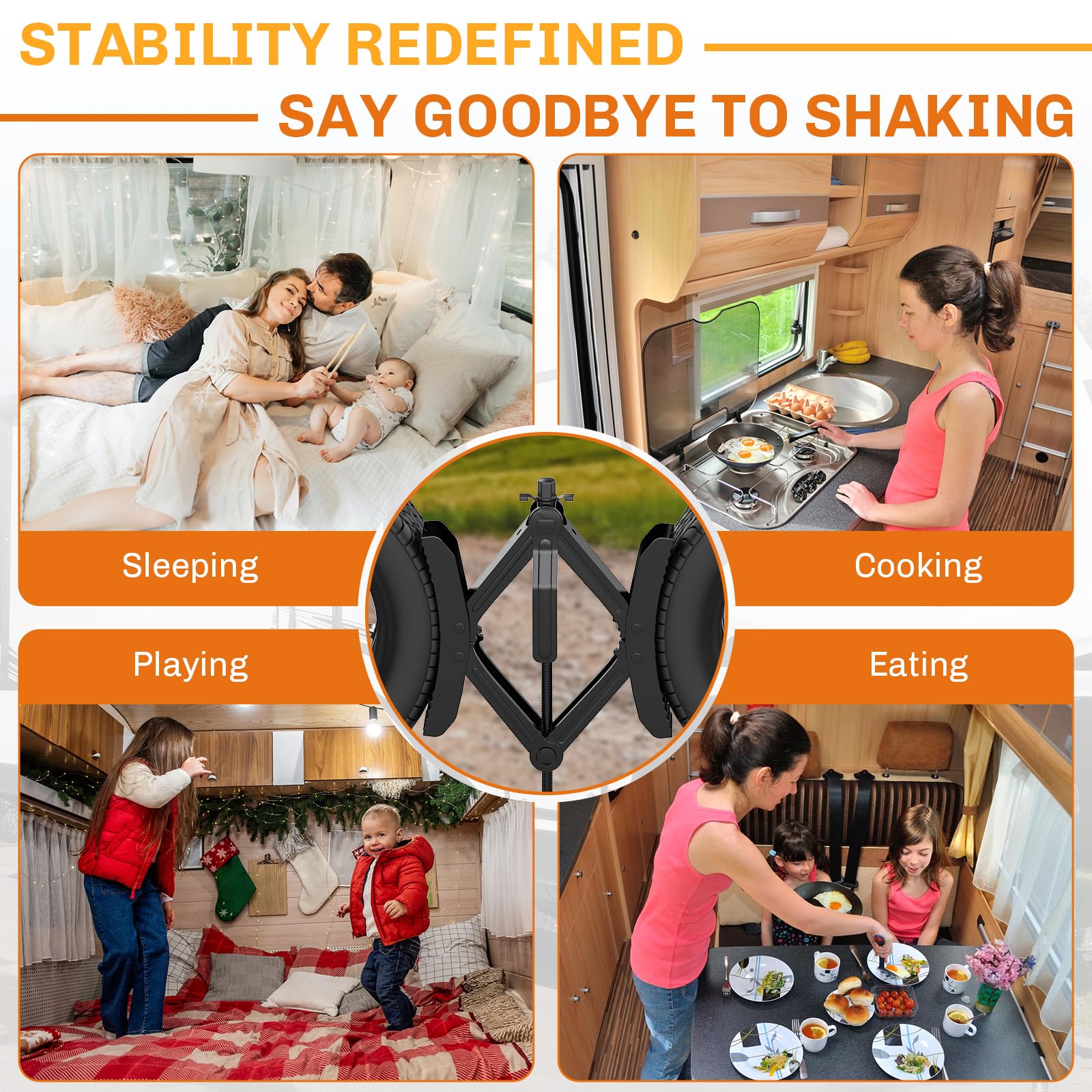 WELLUCK Camper Unterlegkeil Stabilisator 2 Sets für Wohnmobil, Reiseanhänger, strapazierfähig, X-förmig, Wohnmobil-Unterlegkeile, Anti-Moving Reifen, Radspalten, passend für 8,9 cm bis 30,5 cm