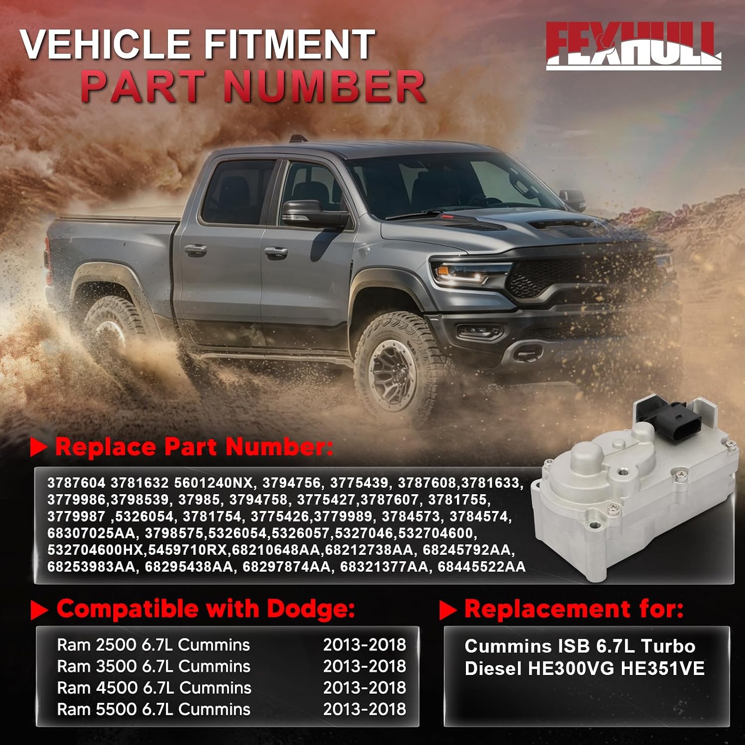 5494878RX 6.7 Cummins Turbo Actuator Compatible with Dodge Ram 2013-2018