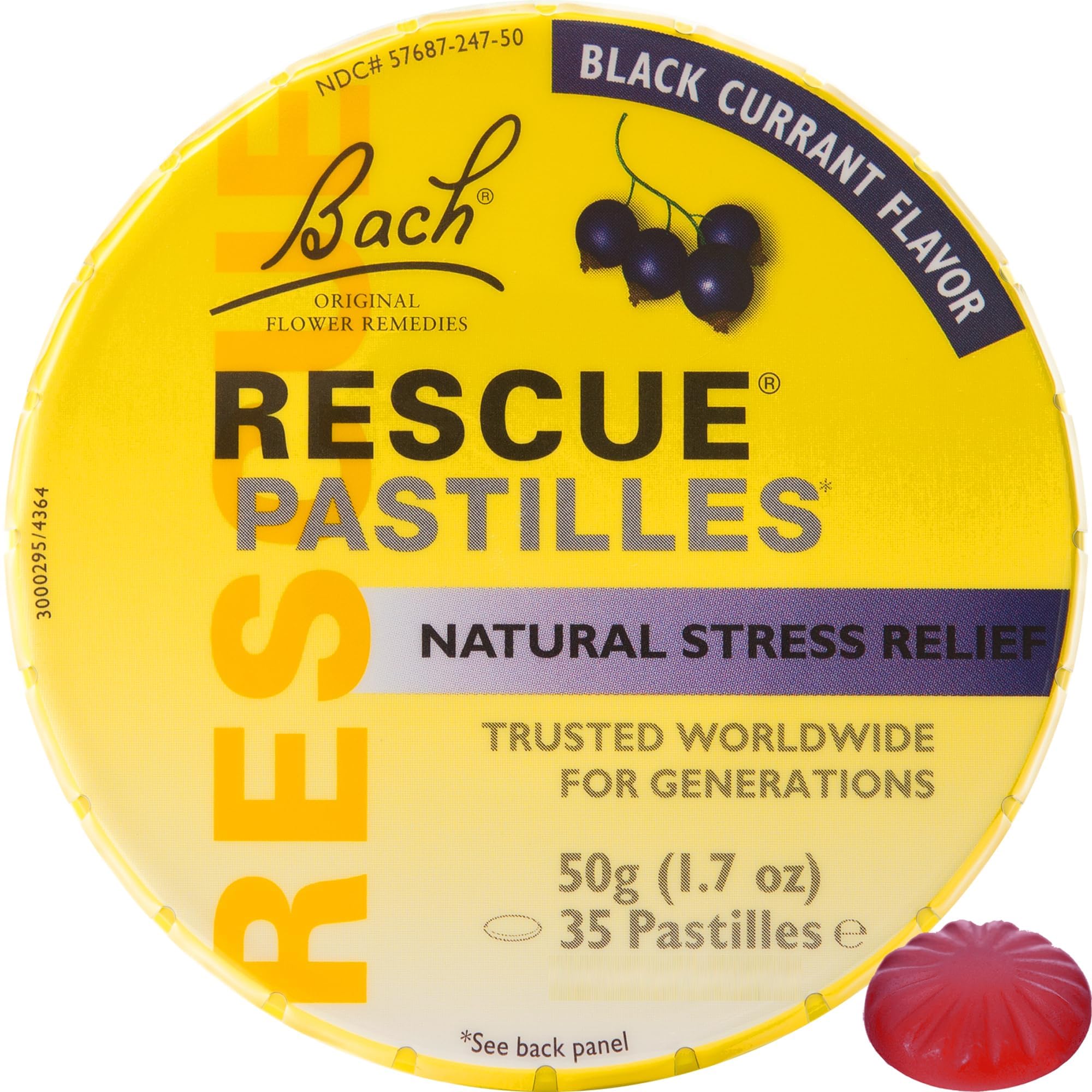 Bach Rescue Remedy Pastilles Black Currant, 1.7 oz (2 Pack)