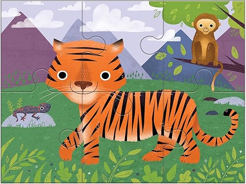 Miniatura 4 de Mudpuppy Animals of the World - Rompecabezas de 4 en una caja de 2 a 5 años 4 piezas 6 piezas 9 piezas y 12 piezas el nivel de dificultad crece con