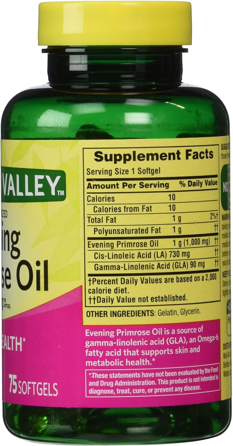Spring Valley - Evening Primrose Oil 1000 mg, 75 Softgels