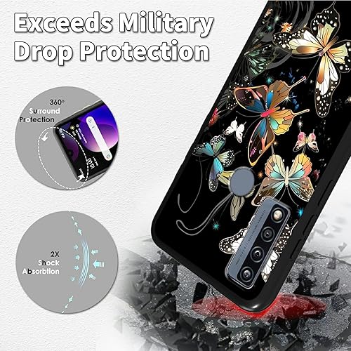 Miniatura 5 de HEAKIERG Funda para teléfono TCL 4X 5G de TPU suave para mujeres y hombres, funda híbrida de protección contra caídas a prueba de golpes para TCL 4X