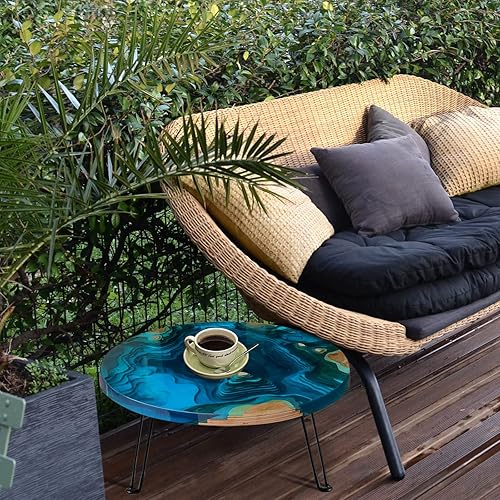 Miniatura 5 de Moldes grandes para bandeja de resina, molde redondo de 19 pulgadas para mesa de resina epoxi con 3 patas de mesa, moldes de bandeja de silicona