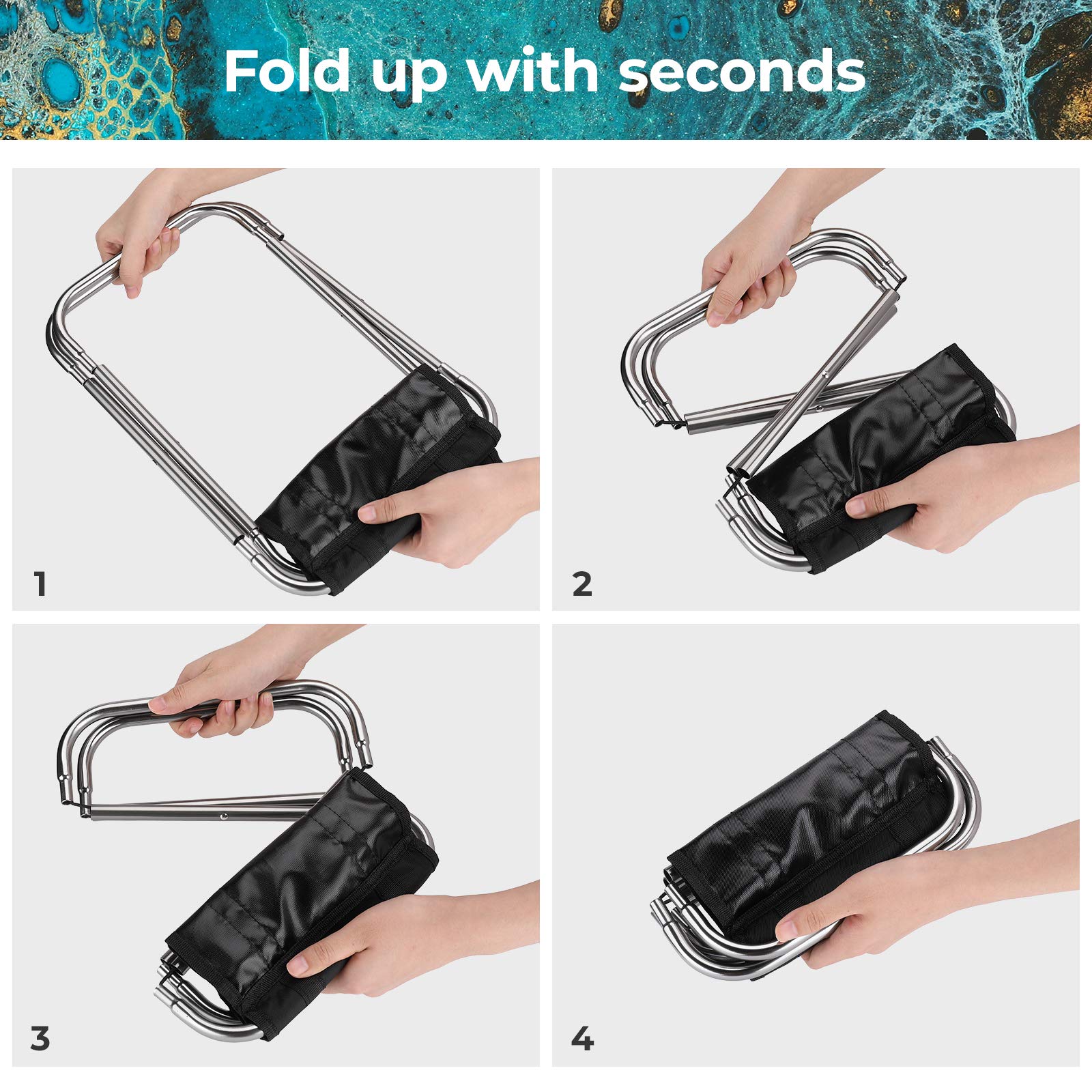 Erzekrim Camping Hocker Faltbar - Leichter Klapphocker Für Outdoor