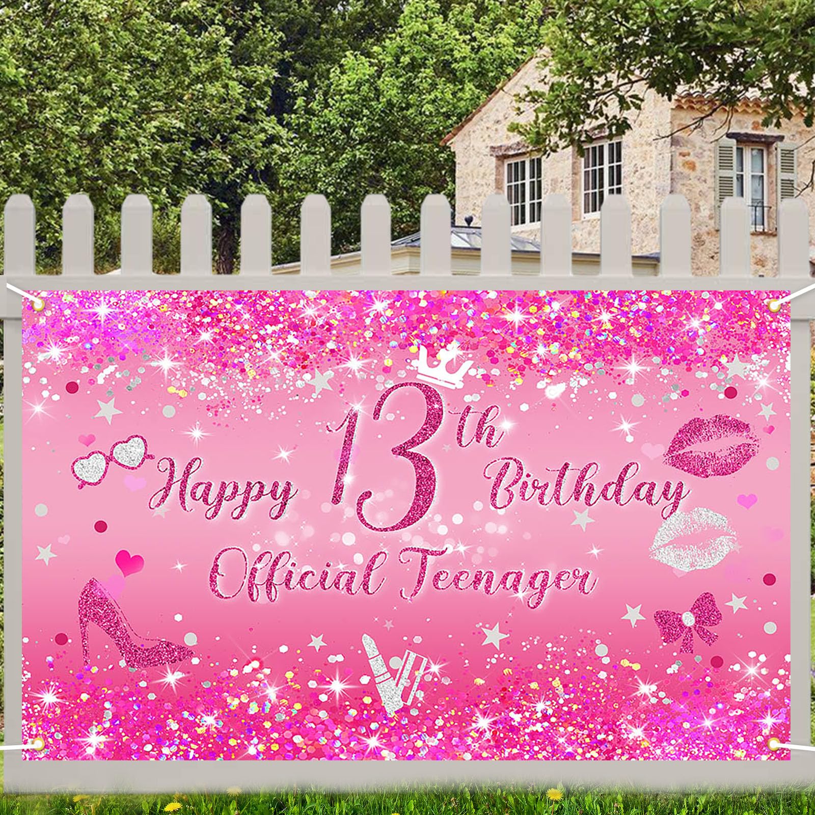 Avezano Fotohintergrund Für Mädchen & Frauen (2,1x1,5 M) – Schwarz/Rosa/Gold Mit Glitzer, Ideal Für Partys & Fotoshootings