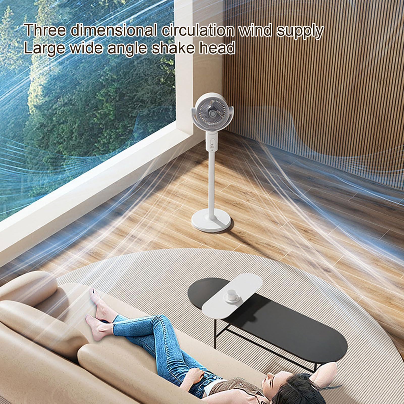 Ventilatore a Oscillazione Basso Livello di Suono Regolabile In Altezza | Ventilatore oscillante ricaricabile ideale per uomini, donne, adulti, comodino, casa, ufficio e campeggio