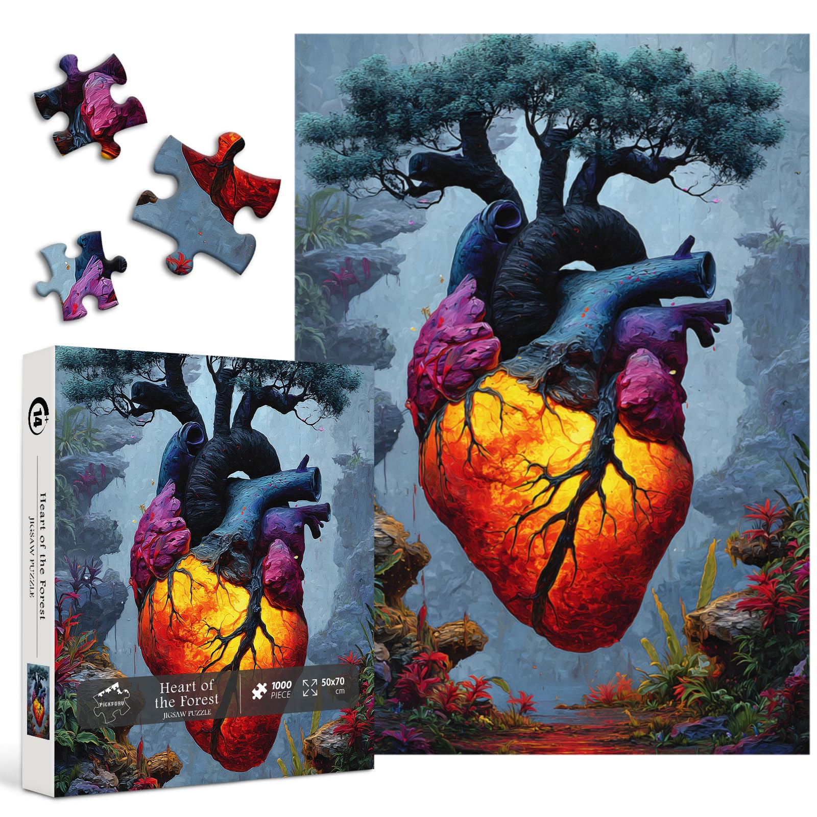 Amazon.com: PICKFORU Heart of the Forest 1000 Piece Puzzle for