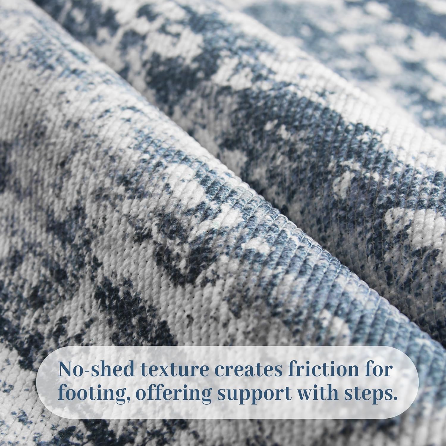 Runners for Hallways Ultra Non-Slip 2x10 Long Runner Rugs Washable Abstract Tear and Stain Resistance No Pile Lightweight Modern Rug Runners for Entryway, Kitchen, Walkway, Entrance, Blue